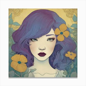 Girl With Flowers 1 Canvas Print