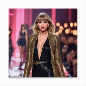 Taylor Swift On The Runway Canvas Print