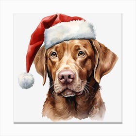 Santa Dog Canvas Print