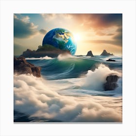 Earth In The Ocean Canvas Print