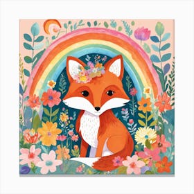 Fox In The Rainbow Canvas Print