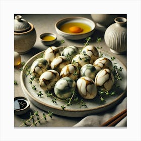 A Beautifully Presented Dish Of Mediterranean Tea Canvas Print