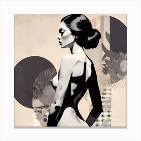 Nude Woman Side View Canvas Print