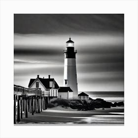 Lighthouse At Dusk 6 Canvas Print