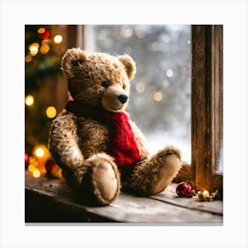 Christmas Teddy Bear 3 Canvas Print