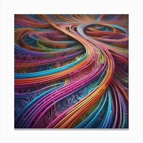 Abstract Colorful Wires 5 Canvas Print