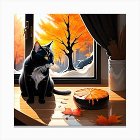 Autumn Cat Canvas Print