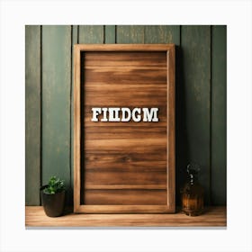 Realistic Framed Wooden Sign (2) Canvas Print