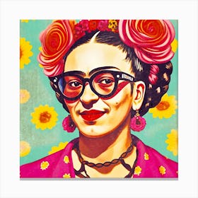 Vintage Frida Kahlo Selfie Canvas Print