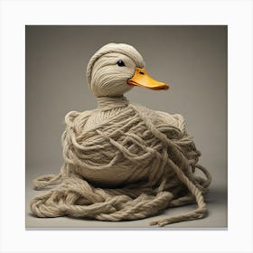 A Duck made of rope Canvas Print
