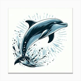 Illustration Dolphin 3 Canvas Print