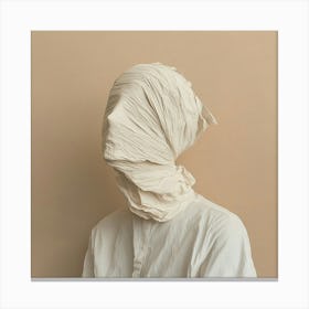 White Clothed Head Canvas Print