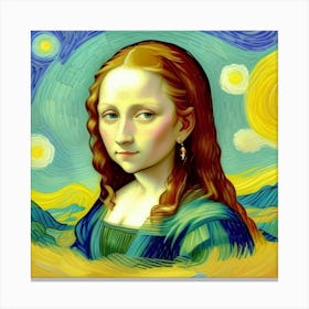 Youthful Elegance Mona Lisa in Her Prime Canvas Print