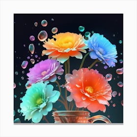 Luminous pastel flowers 1 Canvas Print