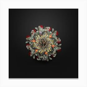 Vintage Chess Floral Wreath on Wrought Iron Black n.1350 Canvas Print