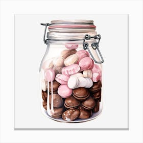 Macarons In A Jar 6 Canvas Print