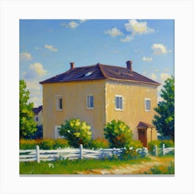 Peaceful Facades Beauty in Outdoor Spaces House In The Countryside Canvas Print