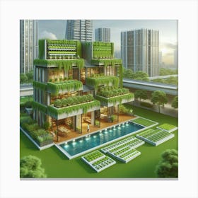 Green House In The City Canvas Print