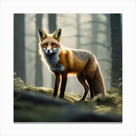 Red Fox In The Forest 21 Canvas Print