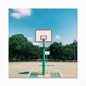 Competition Play Wooden Board Abandoned Recreation Court Background Park Nobody Basket Gr (7) Canvas Print