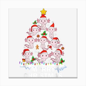 Axolotl Christmas Tree Lights Cute Axolotl Lover Funny Xmas Canvas Print