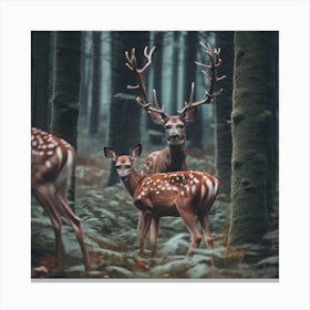 Deer In The Forest 24 Canvas Print