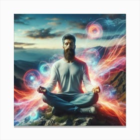 Meditation Man In Lotus Position Canvas Print