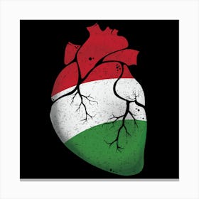 Hungary Heart Flag Canvas Print