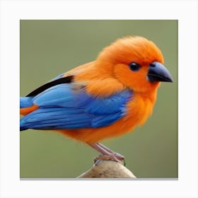 Blue And Orange Bird Canvas Print