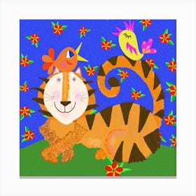 Tiger And Friends Square Canvas Print