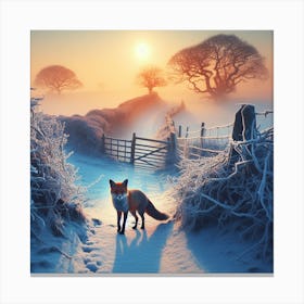 Fox In The Snow 7 Canvas Print