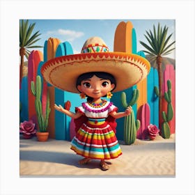 Mexican Girl 43 Canvas Print