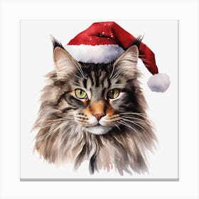 Santa Claus Cat 10 Canvas Print