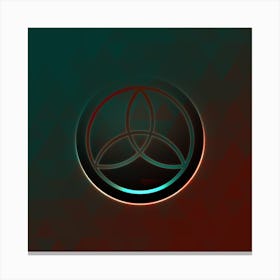 Geometric Neon Glyph on Jewel Tone Triangle Pattern 110 Canvas Print