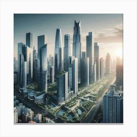 Shanghai Skyline 1 Canvas Print