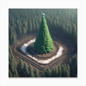 Christmas Tree In The Forest 92 Canvas Print