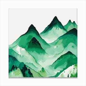 Watercolor Mountains 2 Canvas Print