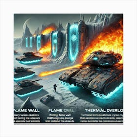 A Futuristic Sci Fi Depiction Of Pyroclast Tanks Canvas Print