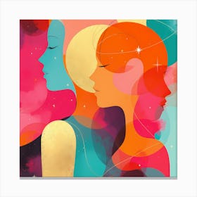 Two Women In Space Canvas Print