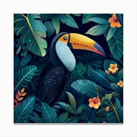 Toucan In The Jungle 5 Canvas Print
