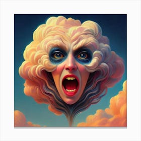 Woman In A Cloud Canvas Print