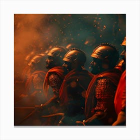 Roman Soldiers With Swords Canvas Print