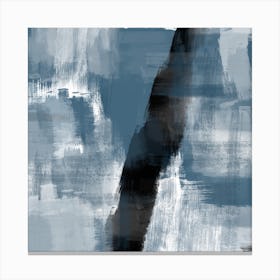 Abstract Painting Blue and Black Canvas Print