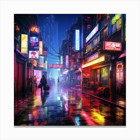 Neon City 5 Canvas Print