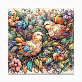 Colorful Chicks 3 Canvas Print