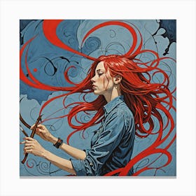 Young Woman With Red Hair Canvas Print