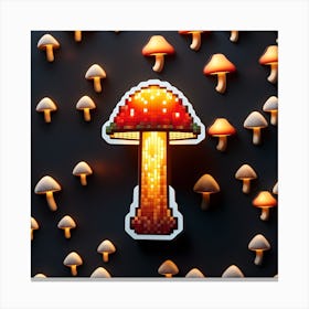 Mushroom Pixel Art Weirdcore Canvas Print