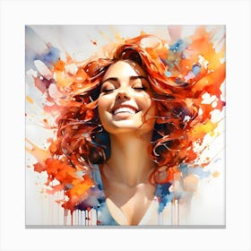  Portrait Art, Abstract Woman Face, Vibrant Colors Prints Canvas Print