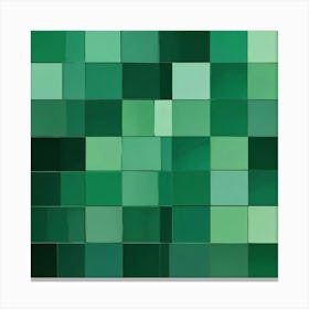 Abstract Green Squares Canvas Print