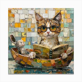 Cat In A Boat Canvas Print